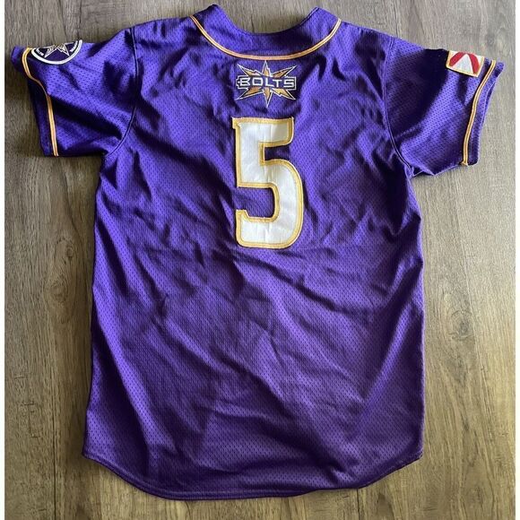 Intensity Mens Medium XFL Birmingham Thunderbolts #5 Football Jersey Purple - Picture 4 of 5